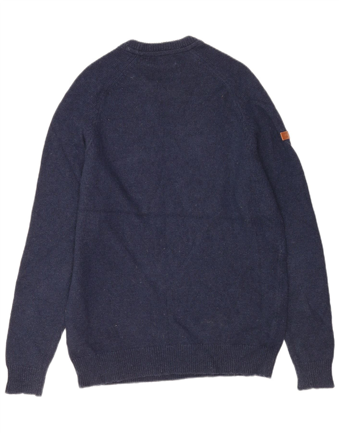 Superdry Pull ras du cou pour homme en laine d'agneau bleu marine Large