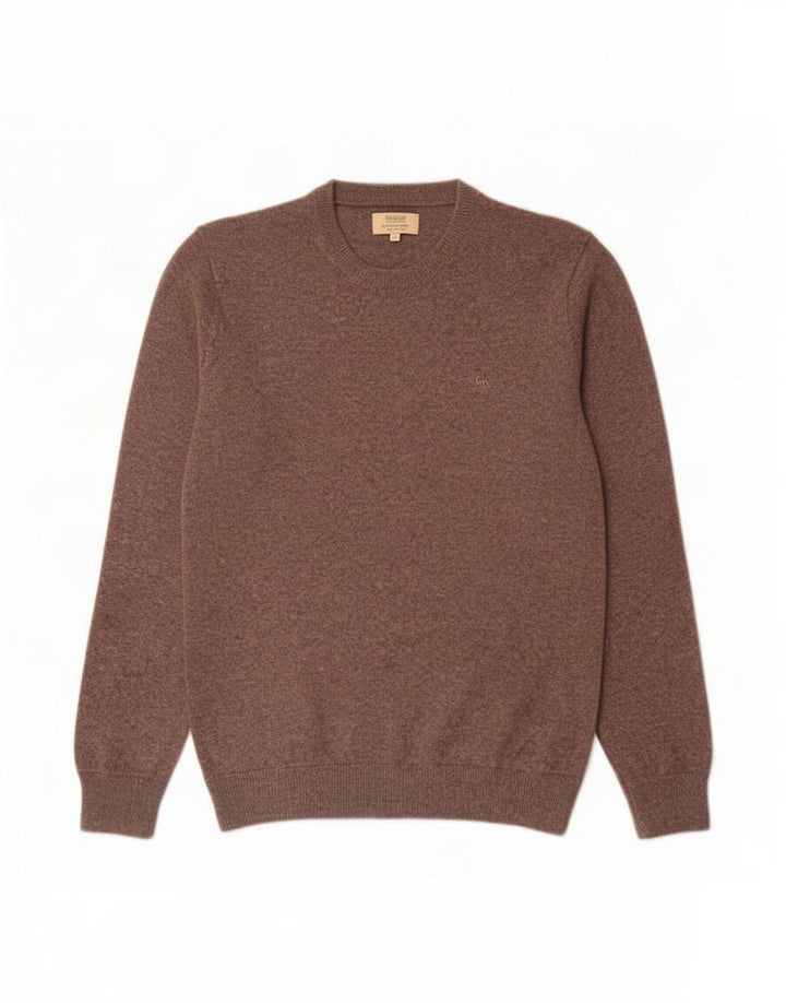 Magee Pull col rond homme en cachemire moucheté marron moyen