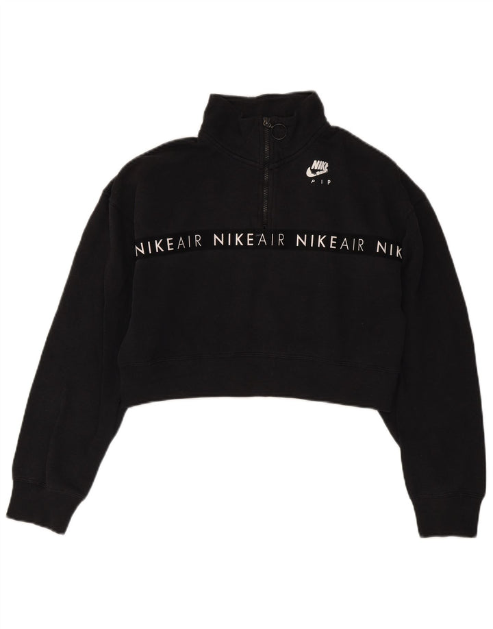 Nike Sweat-shirt court surdimensionné pour femme UK 10 Petit Noir
