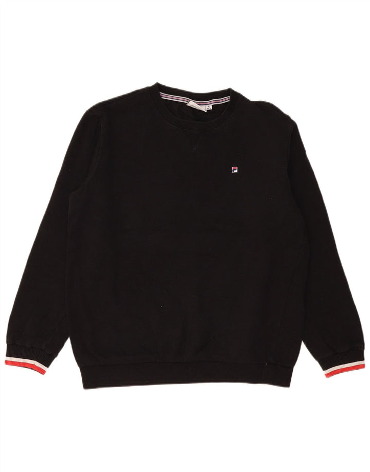 FILA Sweat-shirt surdimensionné pour femme UK 10 Petit coton noir