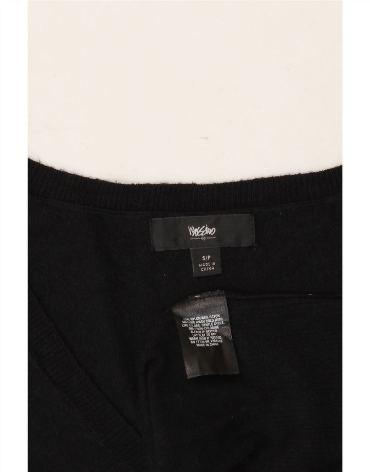 MOSSIMO Womens V-Neck Jumper Sweater UK 10 Small Black Nylon Vintage Mossimo and Second-Hand Mossimo from Messina Hembry 