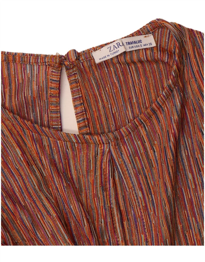 Zara Combishort à nouer sur le devant pour femme UK 10 Petit rayé multicolore