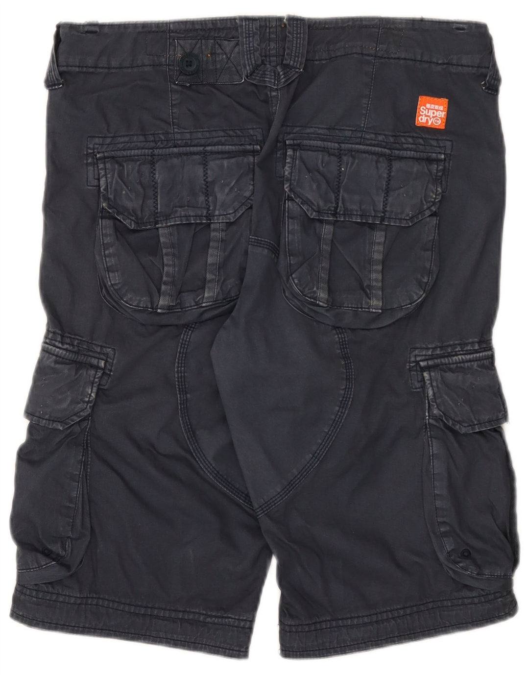 Superdry Short Cargo Homme Petit W32 Bleu Marine Coton