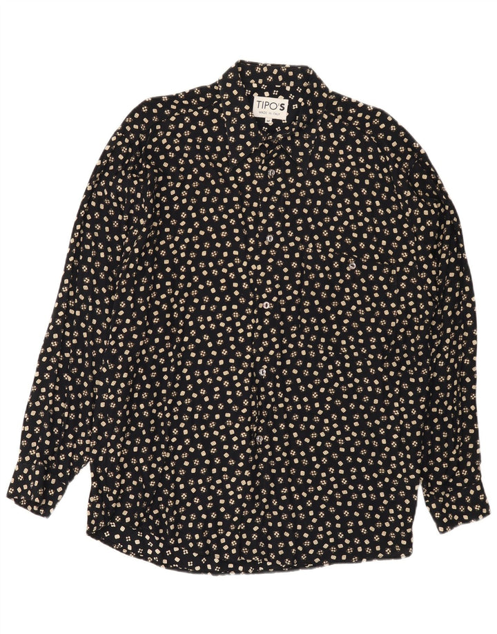 Tipo' S Chemise Homme Medium Noir Floral Viscose