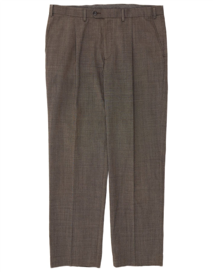 Marks & Spencer Pantalon décontracté coupe classique pour homme W36 L31 Gris Polyester
