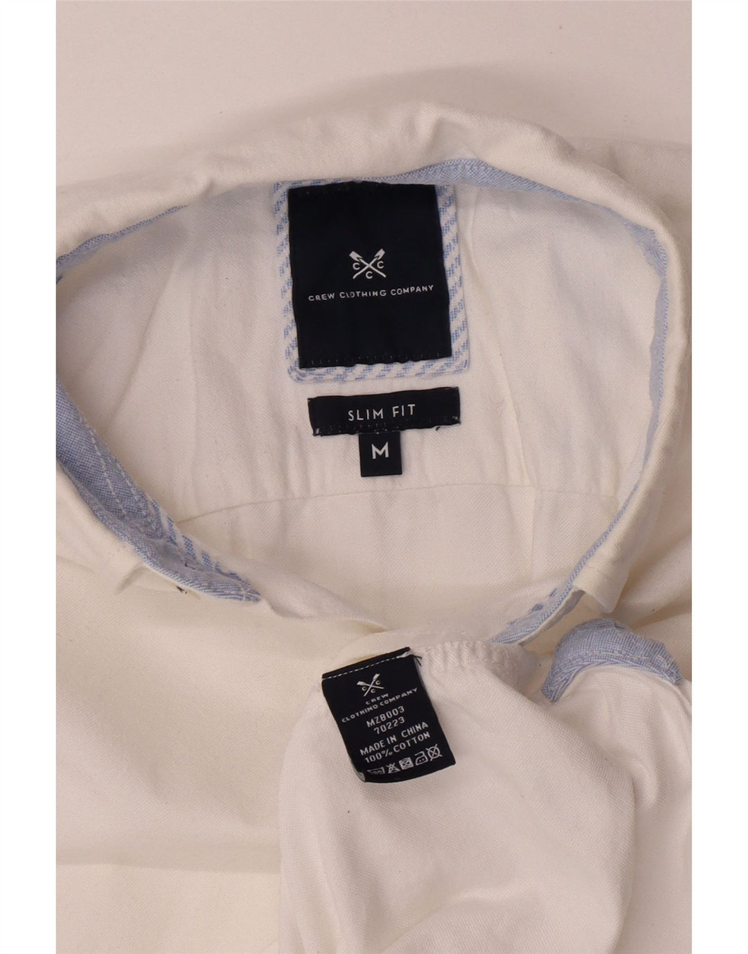 Crew Clothing Chemise Slim Fit Homme Coton Blanc Moyen