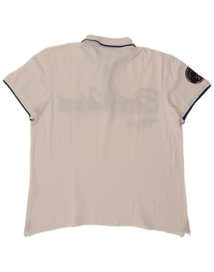 Rhode Island Polo graphique homme grand coton blanc