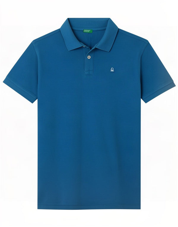 Benetton Polo Garçon 13-14 ans 3XL Bleu Coton