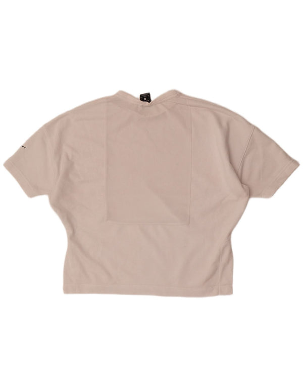 Nike T-shirt surdimensionné Dri Fit pour femme UK 14 en coton blanc moyen