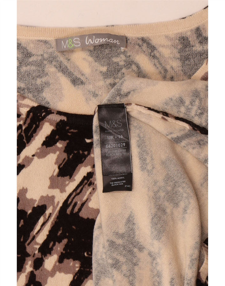 Marks & Spencer Robe pull pour femme UK 16 Large pied-de-poule noir