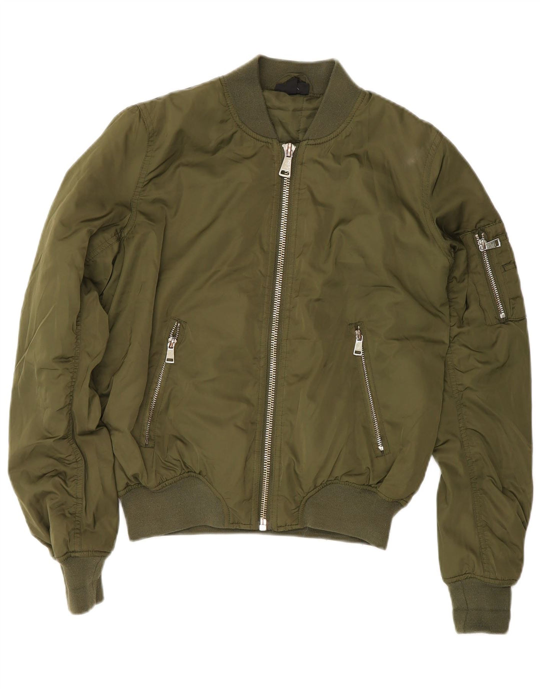 Topshop Veste Bomber Rembourrée Femme UK 8 Petit Vert Polyester