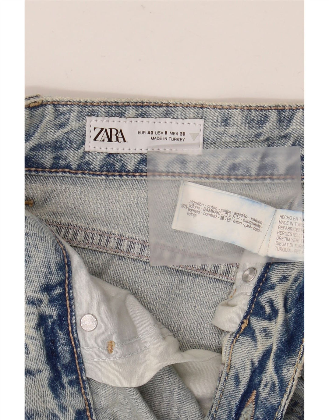 Jean droit femme ZARA EU 40 moyen W30 L28 coton bleu