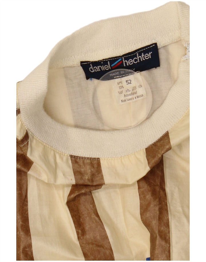 Daniel Hechter Pull graphique pour homme IT 52 Large Beige Rayé