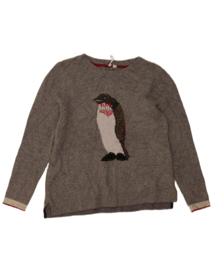 White Stuff Pull à col bateau pour femme UK 10 Petit Gris Nouveauté