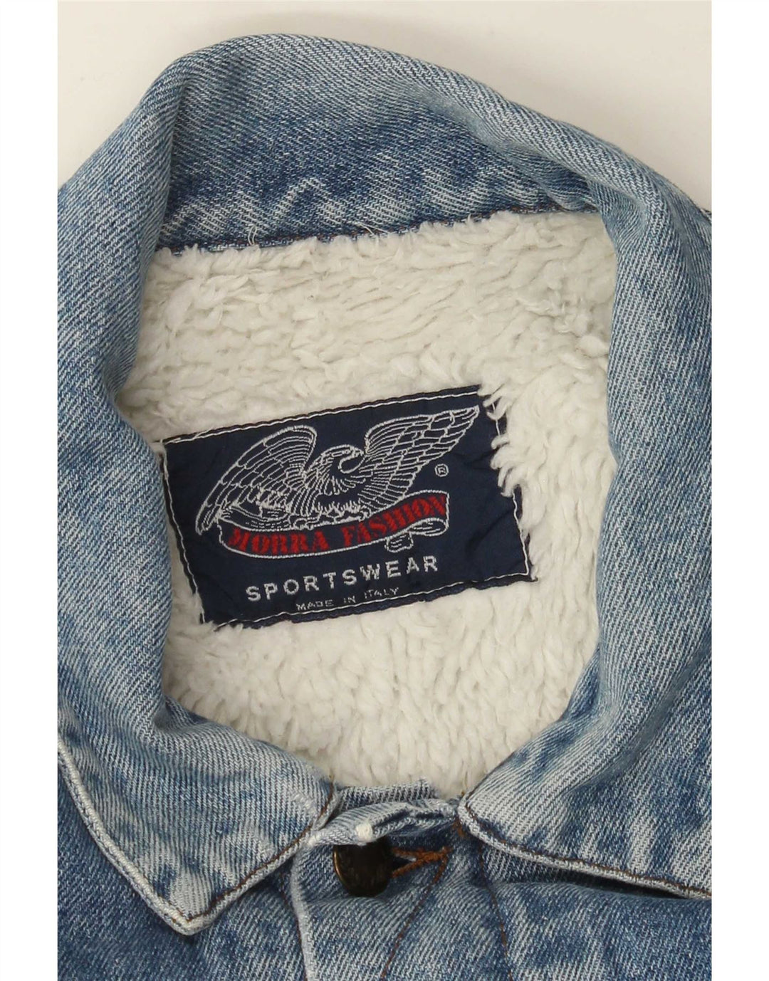 vintage Mens Denim Sherpa Veste UK 40 Grand Bleu