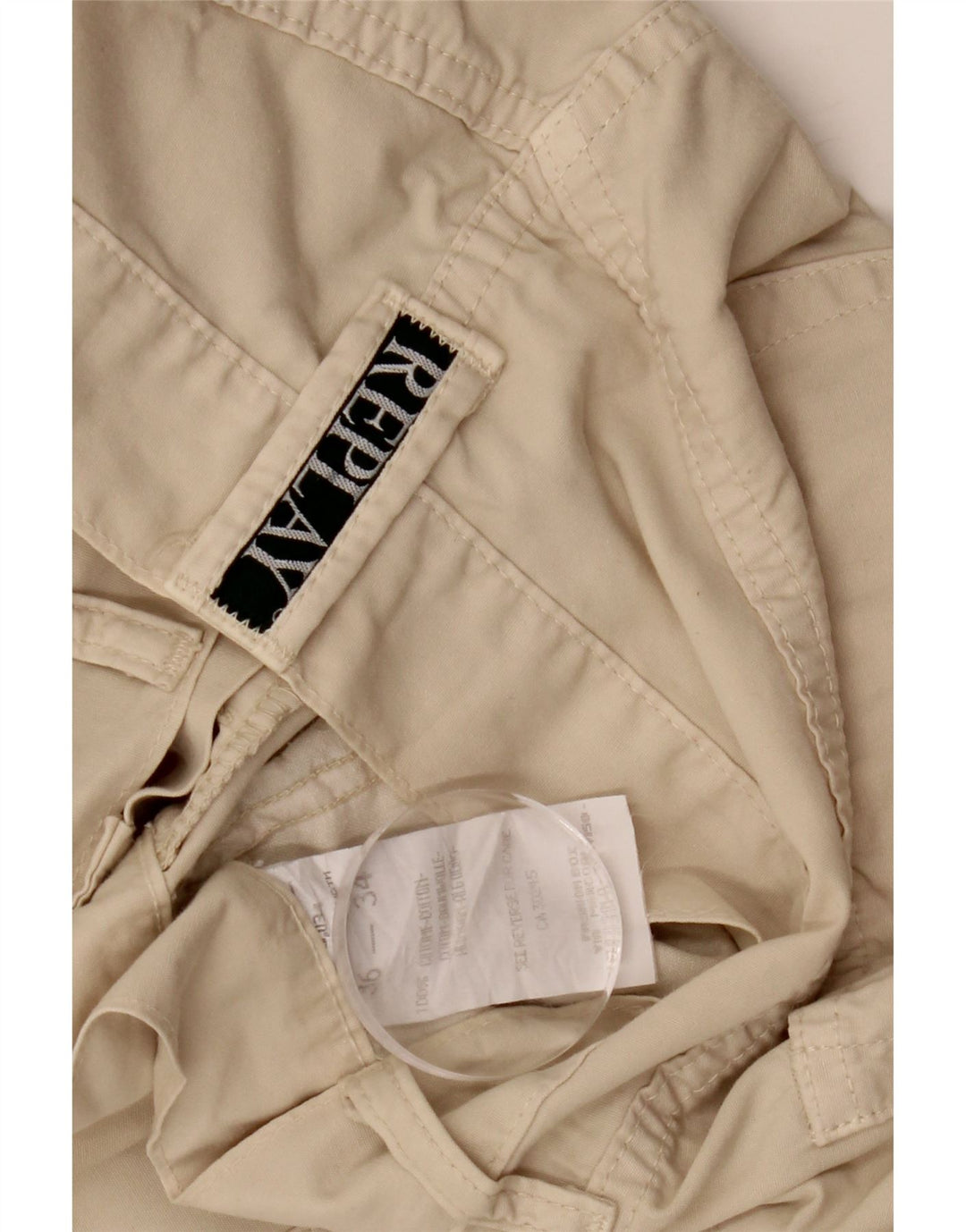 REPLAY Pantalon décontracté droit W36 L34 Beige Coton