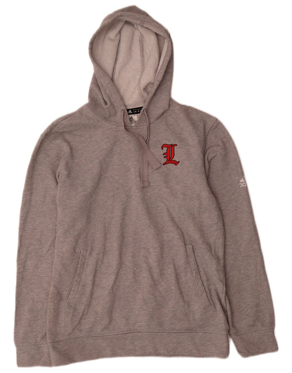 Adidas Pull à Capuche Louisville Cardinals Homme Gris Moyen Coton