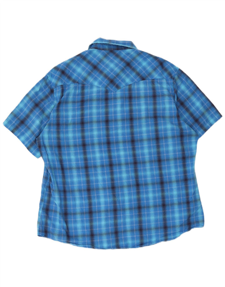 Wrangler Chemise à manches courtes pour homme Grand carreaux bleus