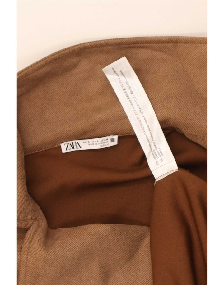 Zara Femme Pardessus UK 10 Petit Marron Polyester