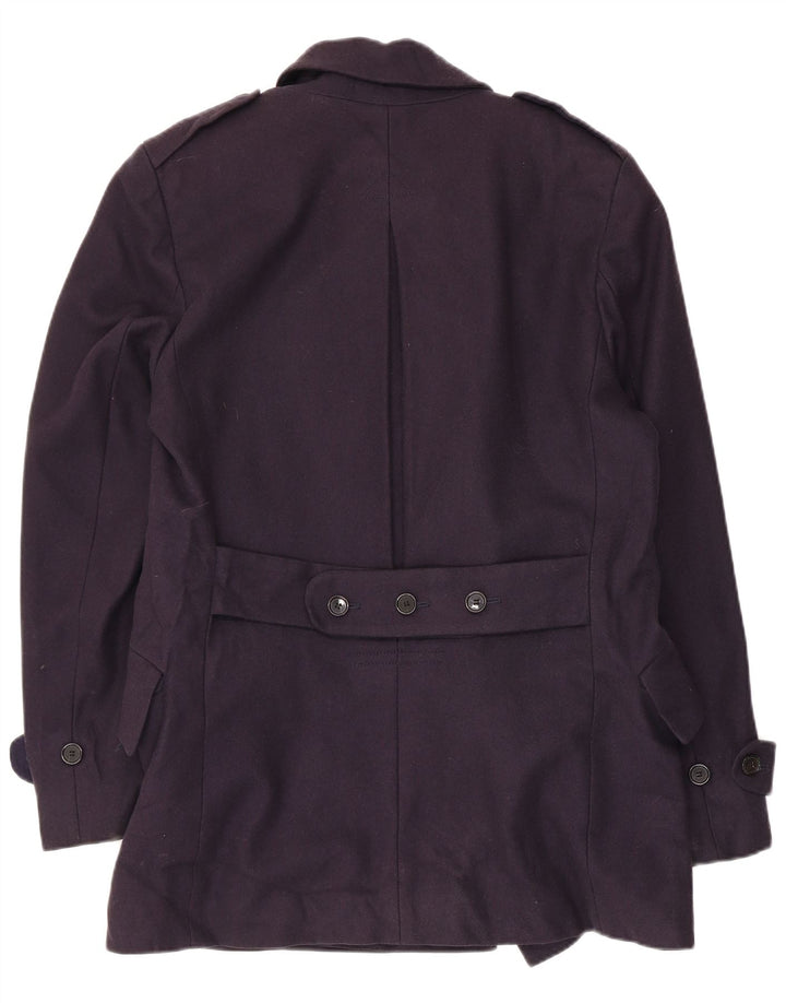 French Connection Trench-Coat Homme UK 38 Laine Vierge Bleu Marine Moyen