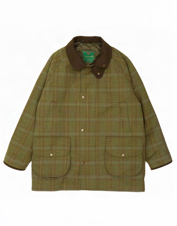 Chrysalis Veste utilitaire pour homme UK 44 2XL Laine à carreaux kaki
