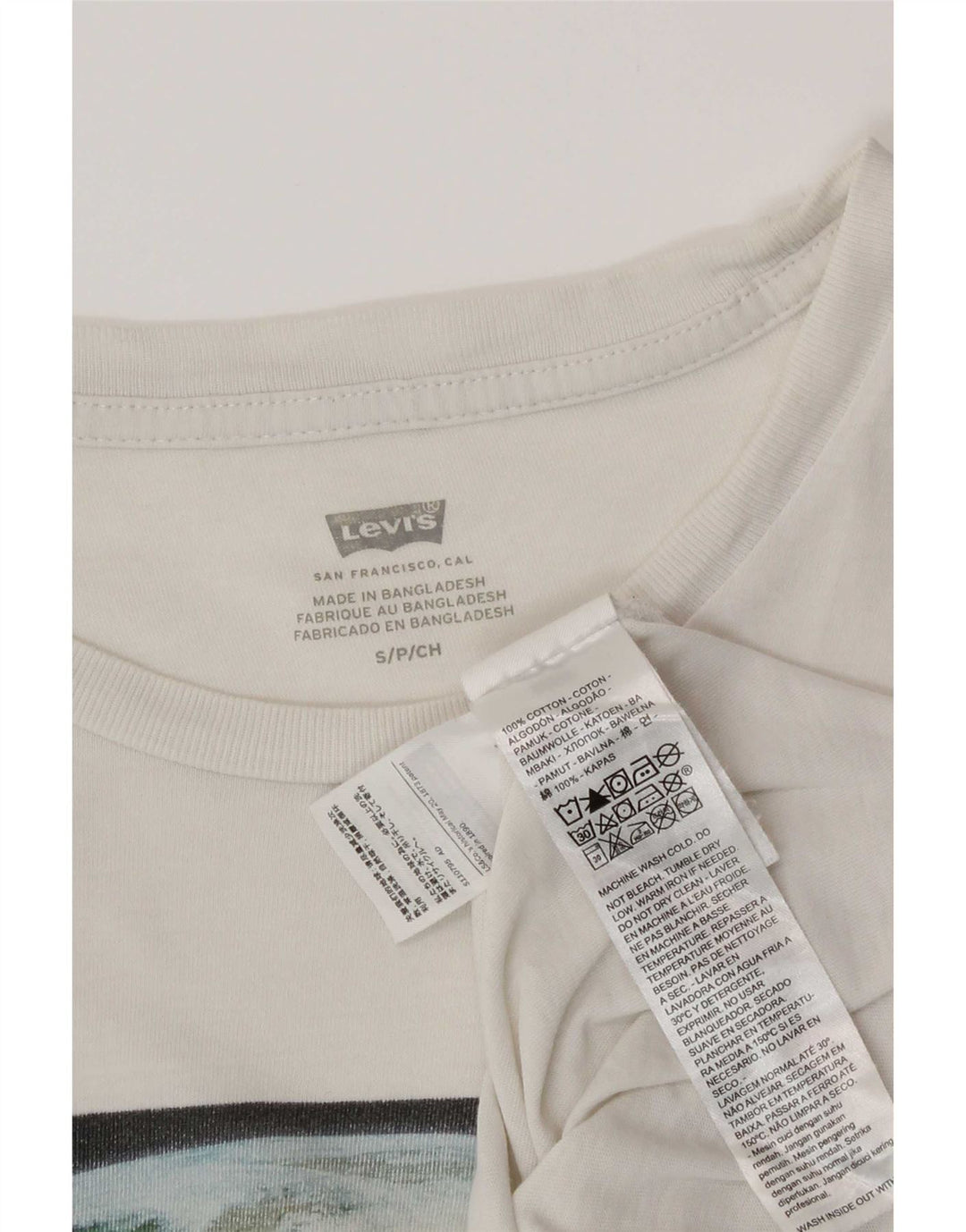 Levi's T-Shirt Graphique Homme Petit Blanc Coton