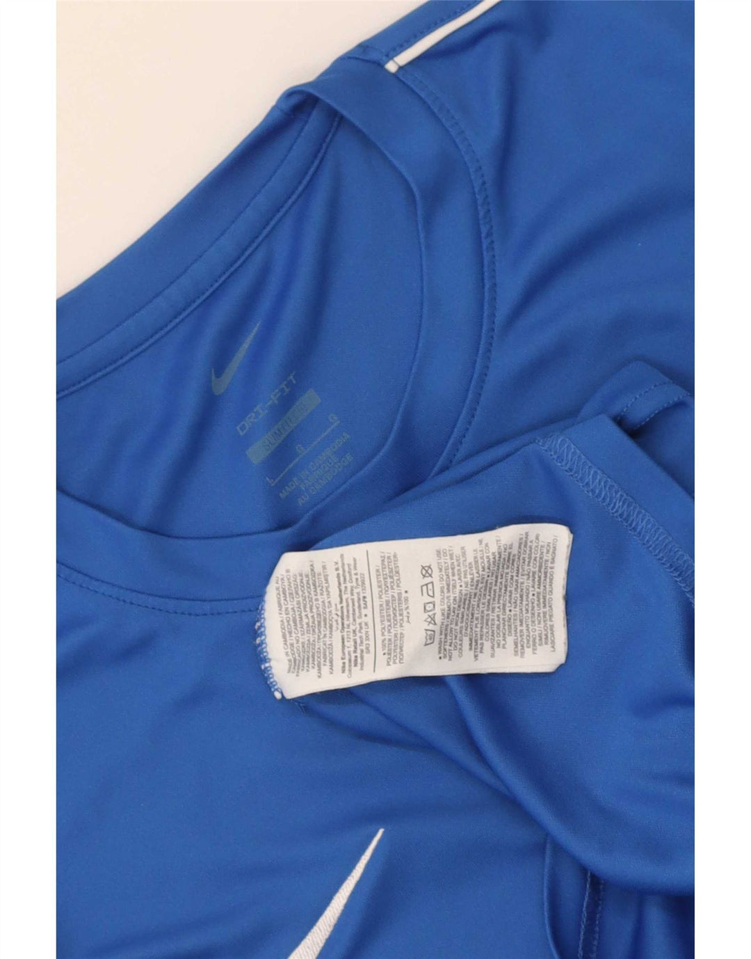 Nike Hommes Dri Fit Slim Fit T-Shirt Haut Grand Bleu Polyester