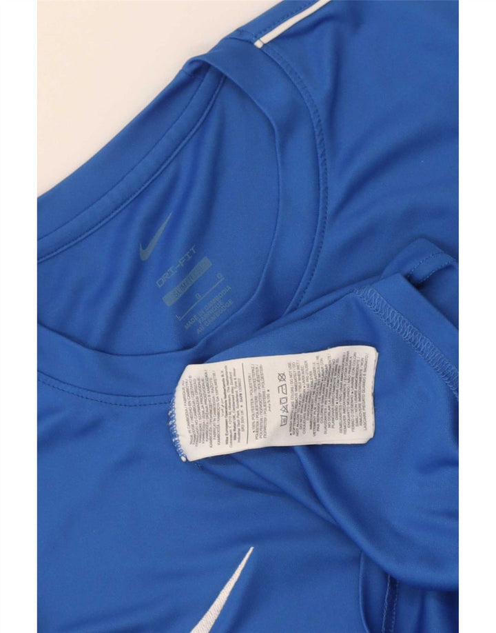 Nike Hommes Dri Fit Slim Fit T-Shirt Haut Grand Bleu Polyester