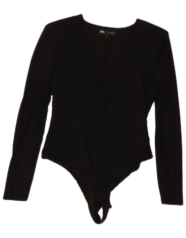 Zara Body à manches longues pour femme UK 14 Large Noir