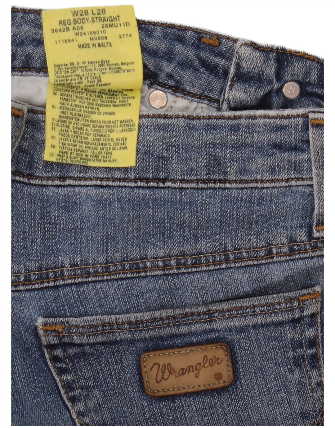 WRANGLER Jean droit femme W28 L28 bleu coton