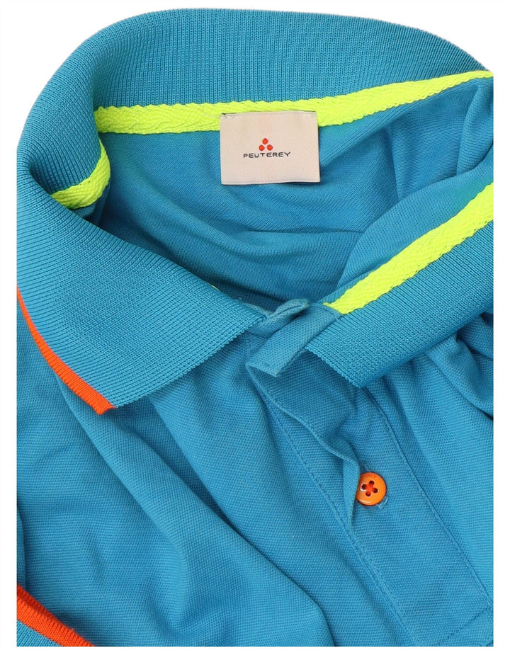 PEUTEREY Polo Homme Bleu Moyen Coton