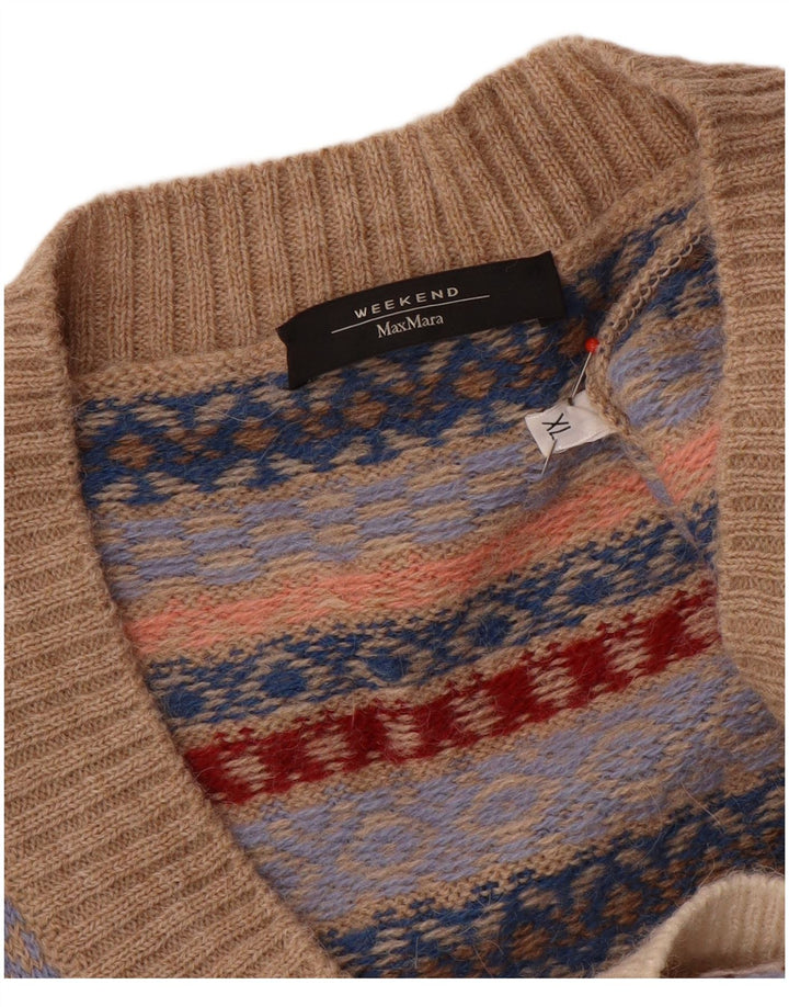 Max Mara Pull Weekend Col V Femme UK 18 XL Multicolore