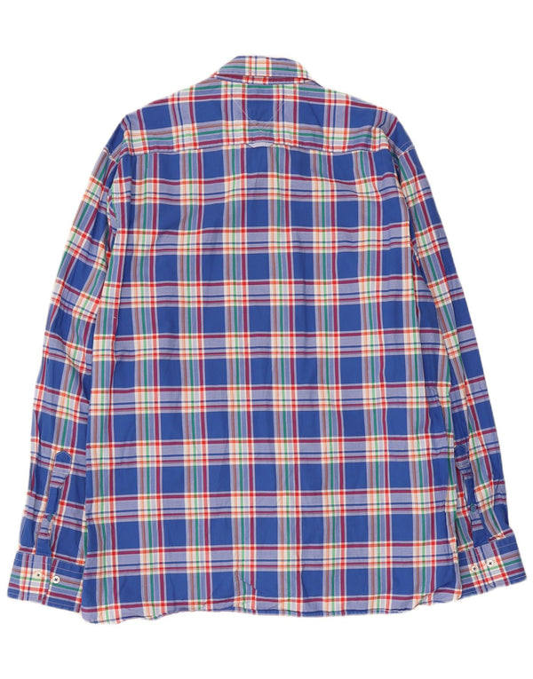 Tommy Hilfiger Chemise sur mesure pour homme XL en coton à carreaux bleus