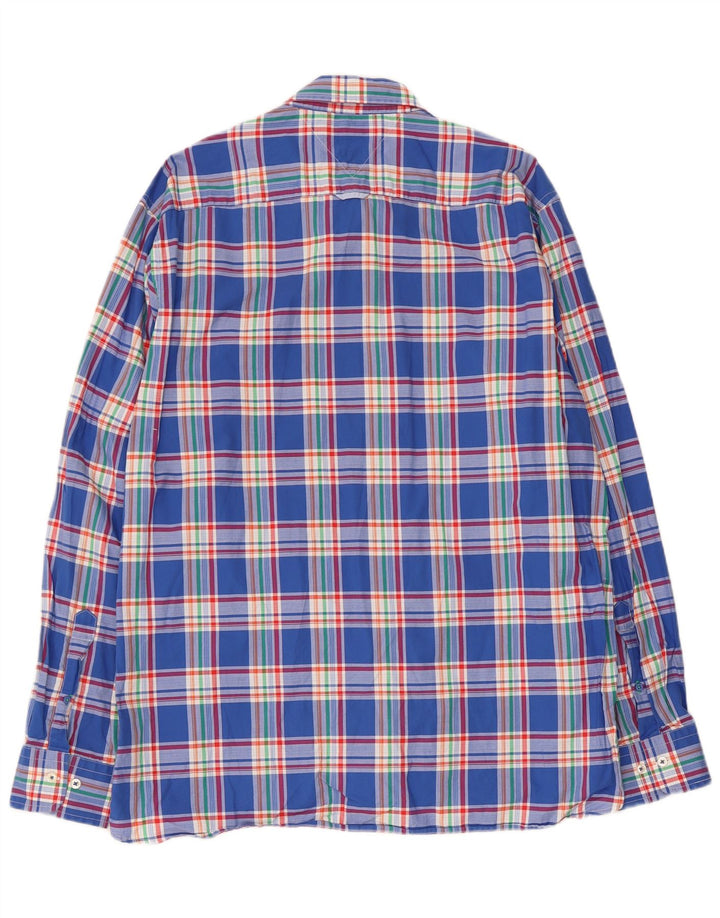 Tommy Hilfiger Chemise sur mesure pour homme XL en coton à carreaux bleus