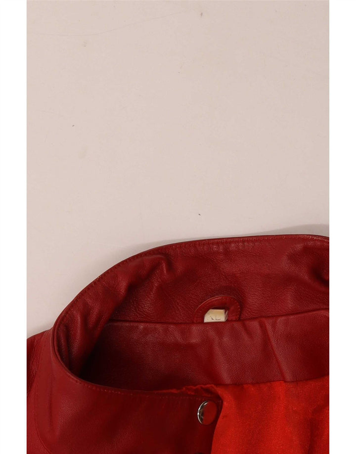 veste en cuir crop femme vintage UK 18 XL Rouge
