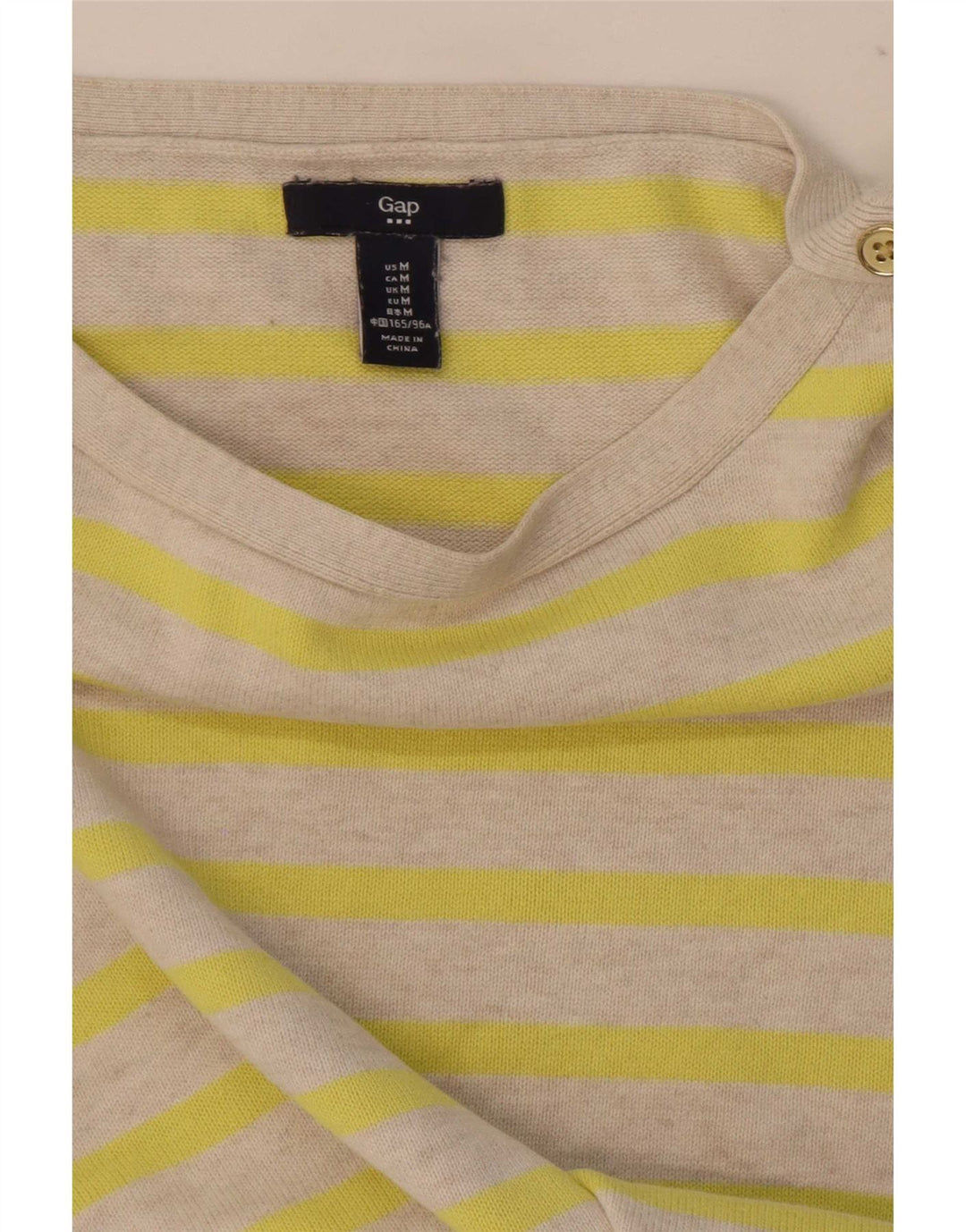 Gap Chemisier à manches 3/4 pour femme UK 12 Beige moyen rayé