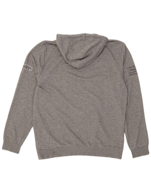 Puma Pull à capuche graphique pour homme en coton moucheté gris moyen