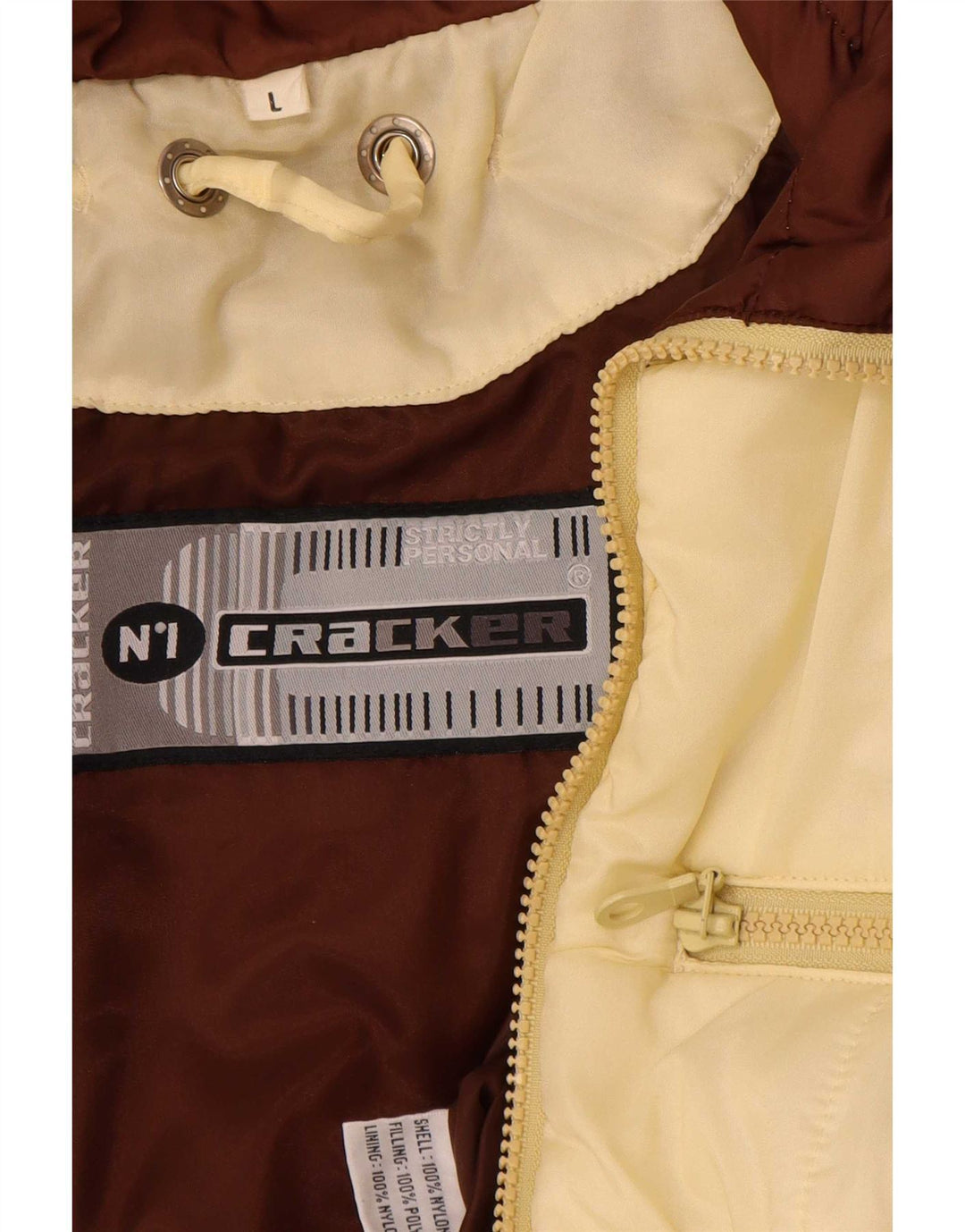 veste rembourrée homme vintage UK 40 Grand nylon colorblock beige
