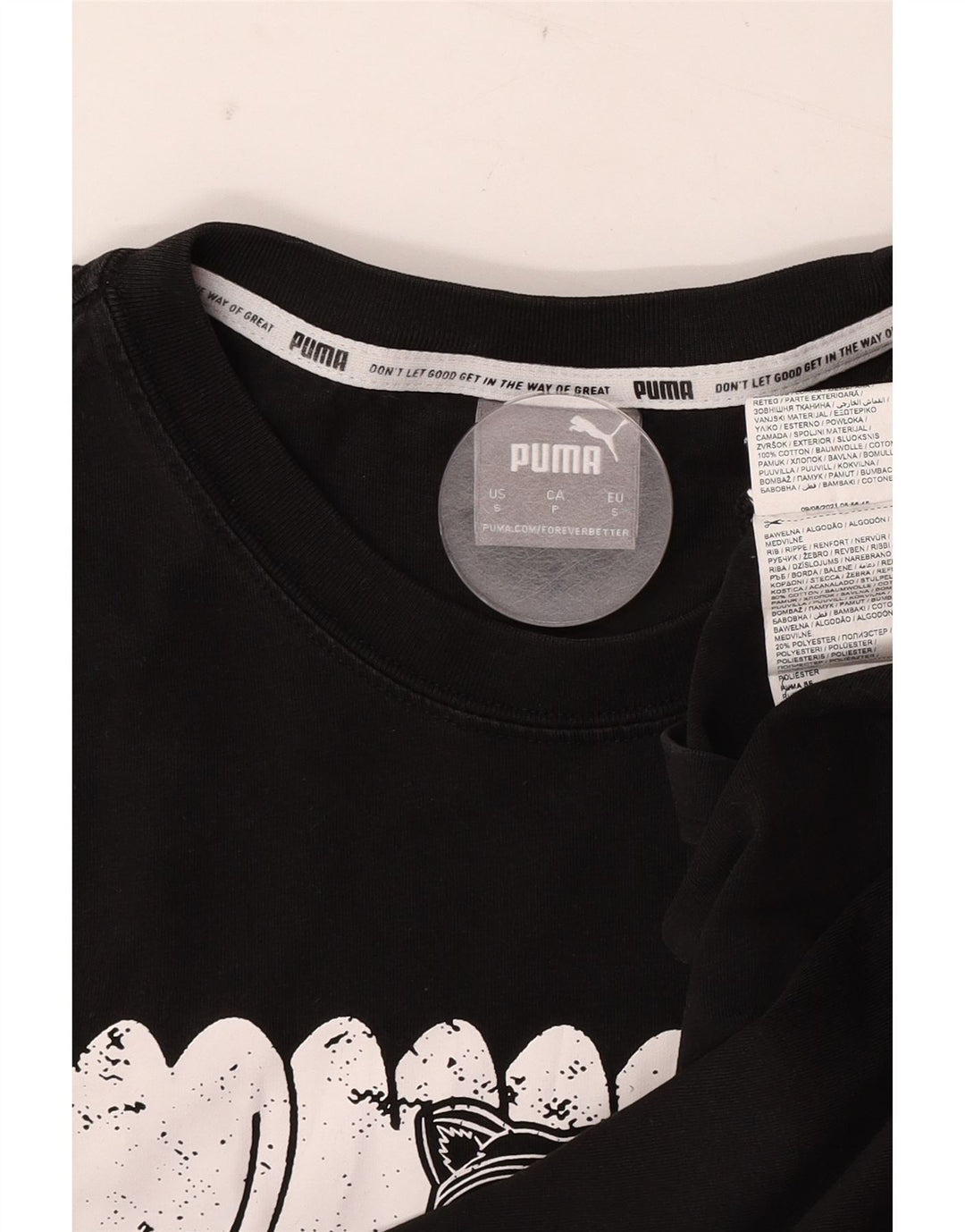 Puma T-shirt graphique pour homme, petit, noir, coton