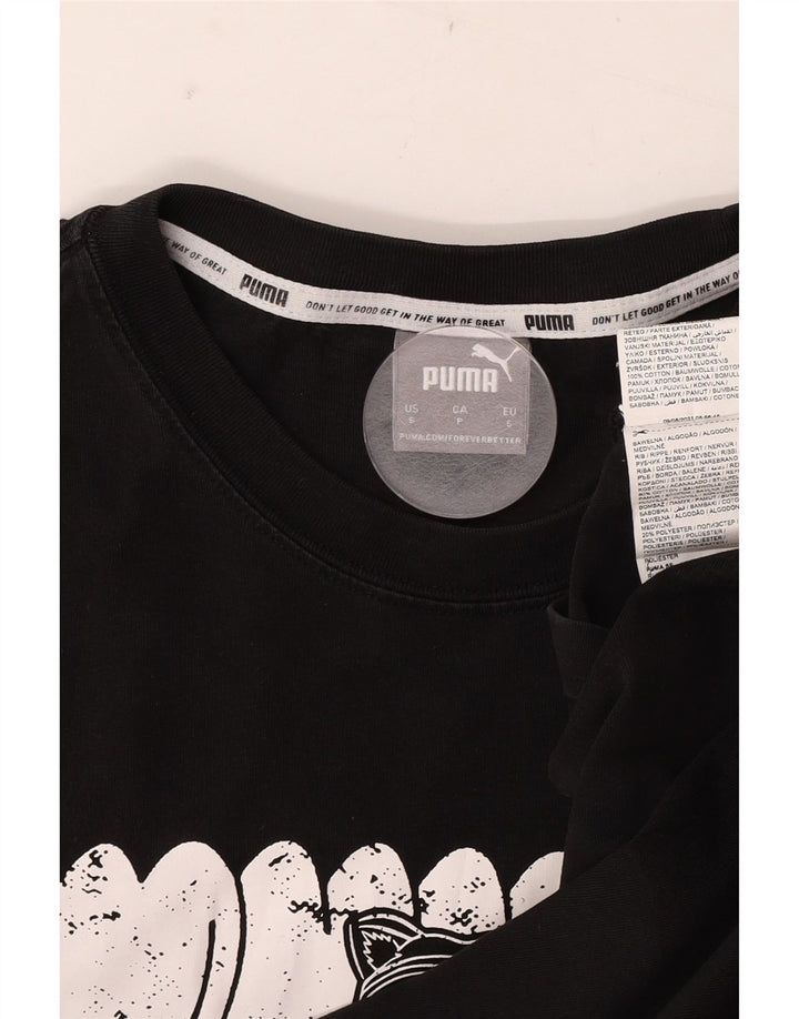 Puma T-shirt graphique pour homme, petit, noir, coton
