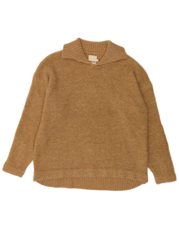 Indi & Cold Pull surdimensionné à col polo pour femme UK16 Grande laine beige