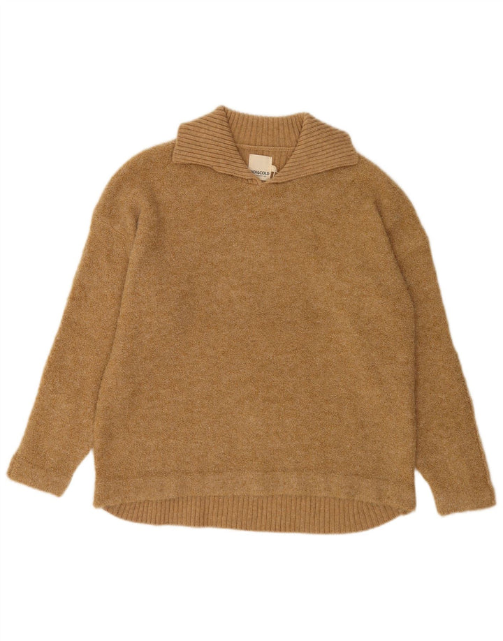 Indi & Cold Pull surdimensionné à col polo pour femme UK16 Grande laine beige