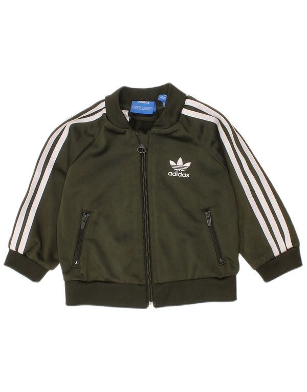 ADIDAS Veste de survêtement pour bébé garçon 3-6 mois Kaki Polyester