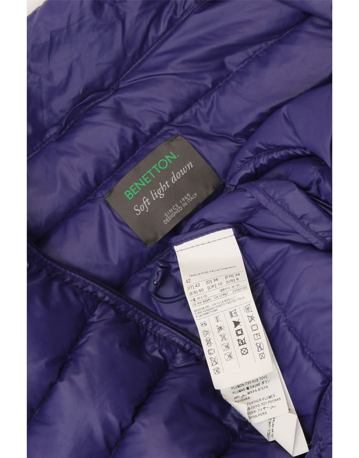 BENETTON Gilet rembourré pour femme UK 10 Small Violet Polyamide