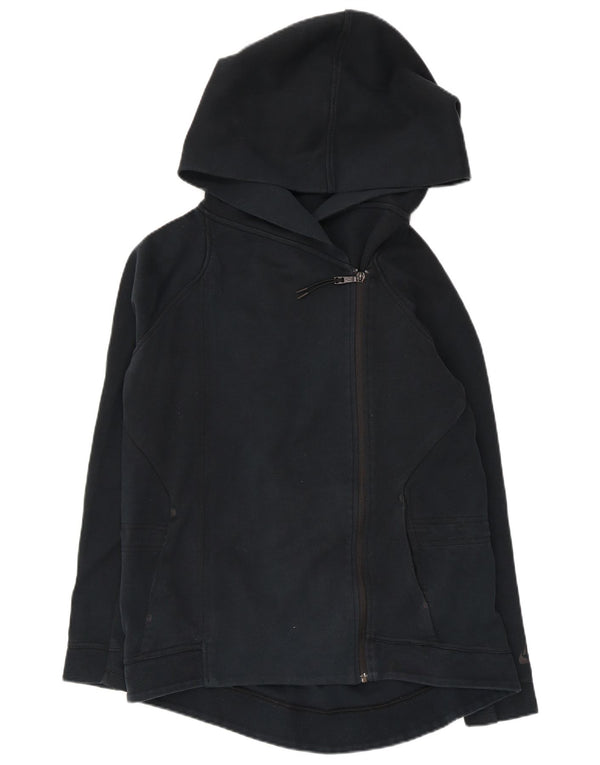 NIKE Pull à capuche zippé surdimensionné pour femme UK 10 Petit coton bleu marine