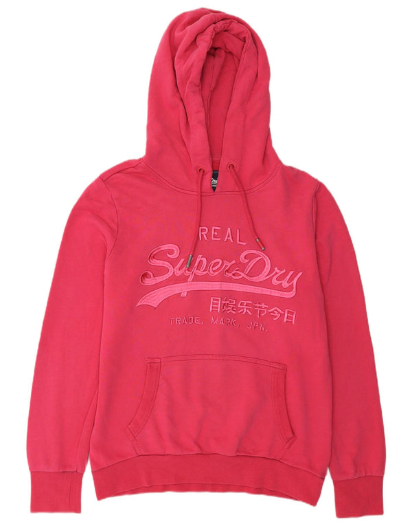 Superdry Pull à capuche graphique pour femme UK 14 Large Rose Coton