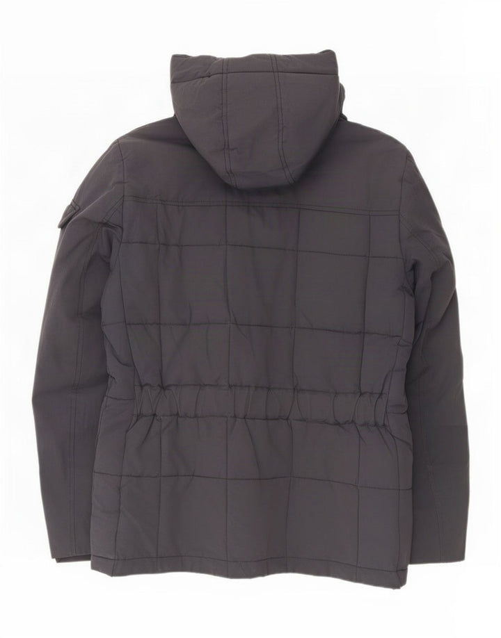 Woolrich Veste matelassée à capuche pour homme UK 40 Large Bleu Marine Nylon