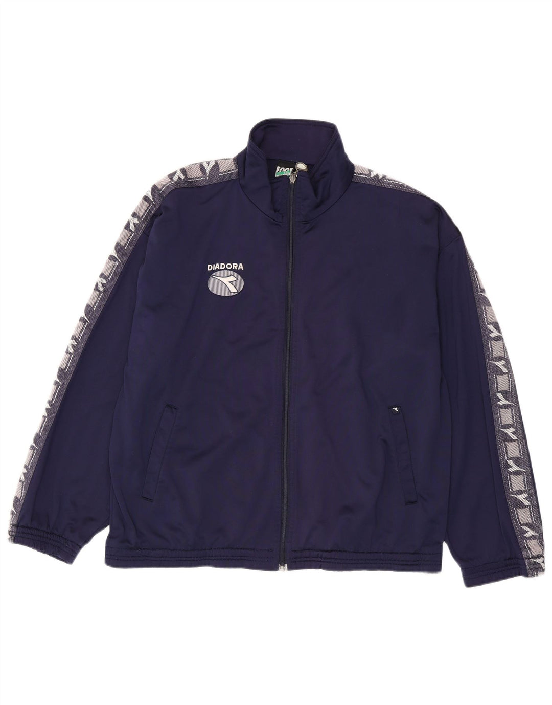 Diadora Veste de survêtement graphique pour hommes UK 40 Bleu marine moyen Polyester