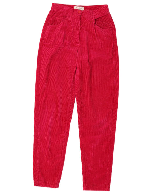 Benetton Pantalon fuselé en velours côtelé pour femme IT 40 Small W26 L30 Coton rose