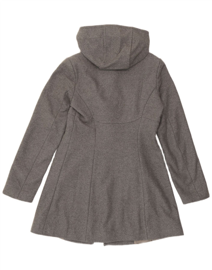 Benetton Duffle Coat À Capuche Femme IT 40 Small Gris Laine